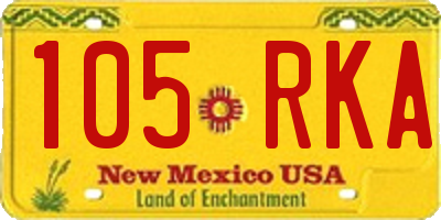 NM license plate 105RKA