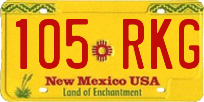 NM license plate 105RKG
