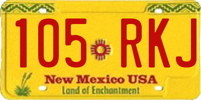 NM license plate 105RKJ