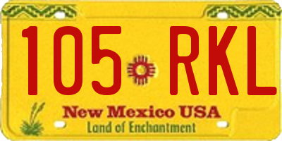 NM license plate 105RKL