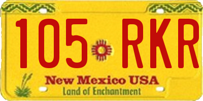 NM license plate 105RKR