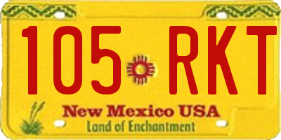 NM license plate 105RKT