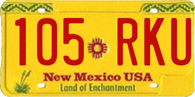 NM license plate 105RKU