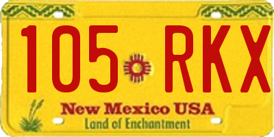 NM license plate 105RKX