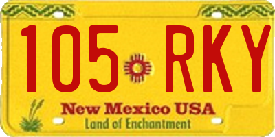 NM license plate 105RKY
