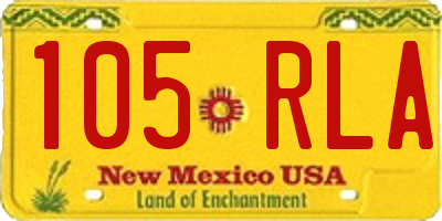 NM license plate 105RLA