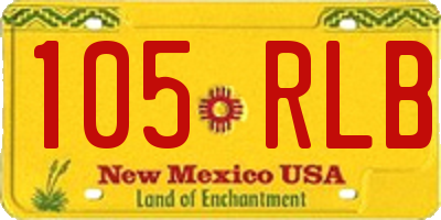 NM license plate 105RLB