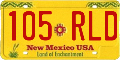 NM license plate 105RLD