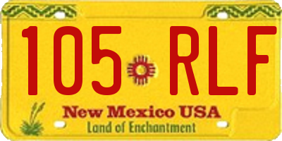 NM license plate 105RLF