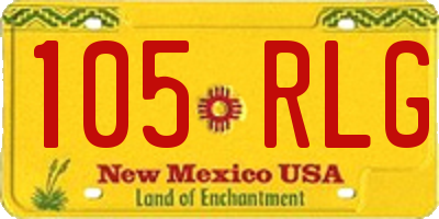 NM license plate 105RLG
