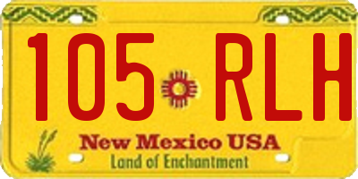 NM license plate 105RLH