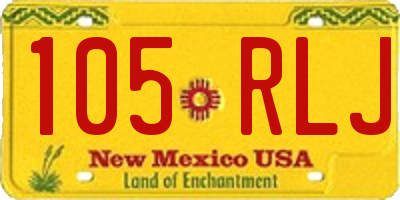 NM license plate 105RLJ