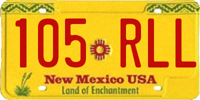 NM license plate 105RLL