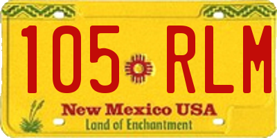 NM license plate 105RLM