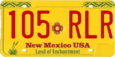 NM license plate 105RLR