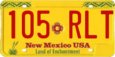 NM license plate 105RLT