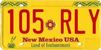 NM license plate 105RLY