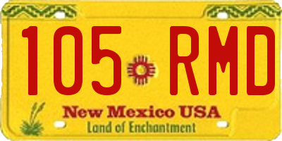 NM license plate 105RMD