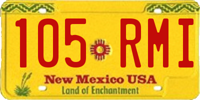 NM license plate 105RMI
