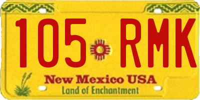 NM license plate 105RMK