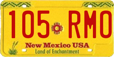 NM license plate 105RMO