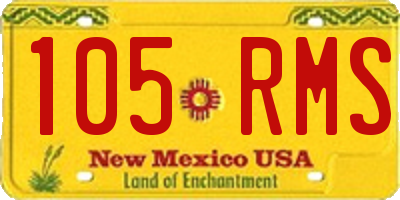 NM license plate 105RMS