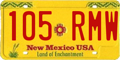 NM license plate 105RMW
