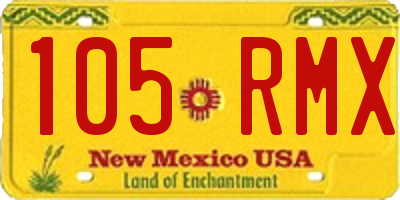 NM license plate 105RMX