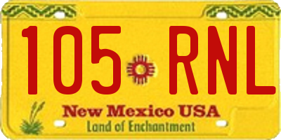 NM license plate 105RNL