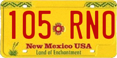 NM license plate 105RNO