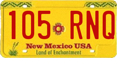 NM license plate 105RNQ