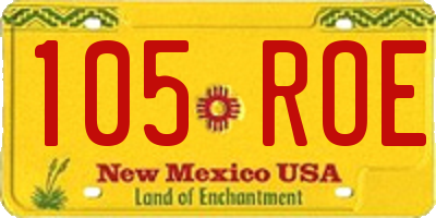 NM license plate 105ROE