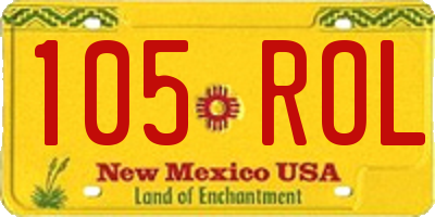 NM license plate 105ROL
