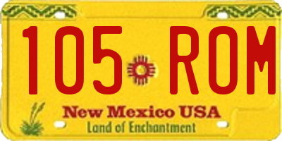 NM license plate 105ROM