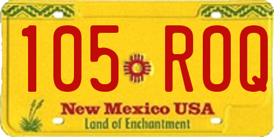 NM license plate 105ROQ
