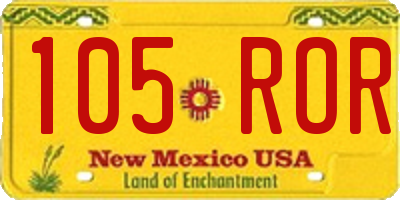 NM license plate 105ROR
