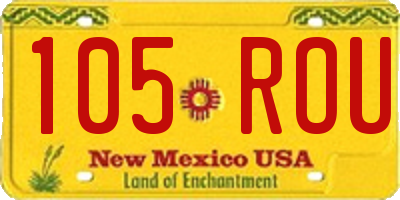 NM license plate 105ROU