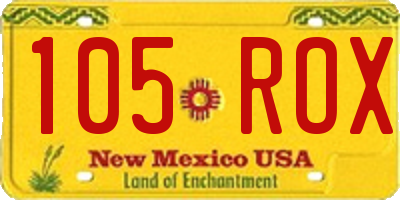 NM license plate 105ROX