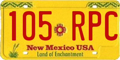 NM license plate 105RPC