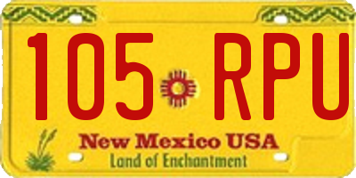 NM license plate 105RPU