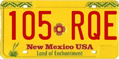NM license plate 105RQE