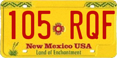 NM license plate 105RQF