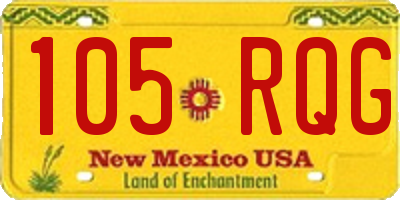 NM license plate 105RQG