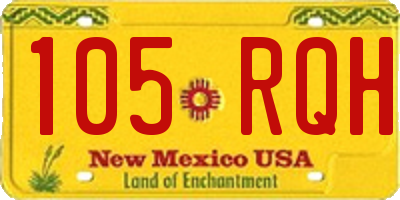 NM license plate 105RQH