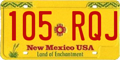 NM license plate 105RQJ