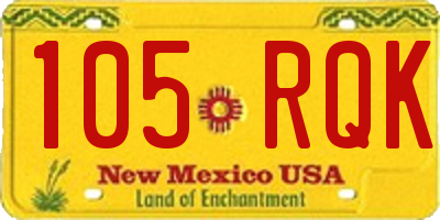 NM license plate 105RQK
