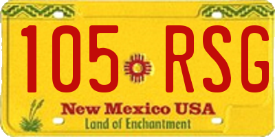 NM license plate 105RSG
