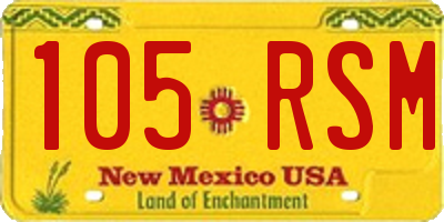 NM license plate 105RSM