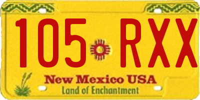 NM license plate 105RXX