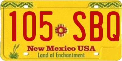 NM license plate 105SBQ